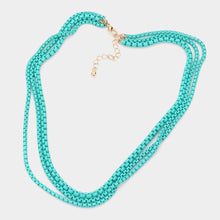 Load image into Gallery viewer, Colored Metal Chain Triple Layered Bib Necklace