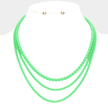 Load image into Gallery viewer, Colored Metal Chain Triple Layered Bib Necklace
