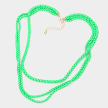 Load image into Gallery viewer, Colored Metal Chain Triple Layered Bib Necklace