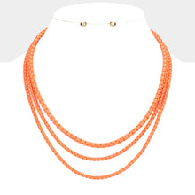 Load image into Gallery viewer, Colored Metal Chain Triple Layered Bib Necklace