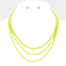 Load image into Gallery viewer, Colored Metal Chain Triple Layered Bib Necklace