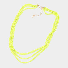 Load image into Gallery viewer, Colored Metal Chain Triple Layered Bib Necklace