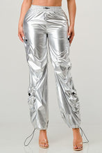 Load image into Gallery viewer, Gianna Metallic Shiny Cargo Jogger Pants