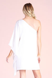 Celestina Hammered One Sleeve Draped Dress