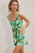 Load image into Gallery viewer, Regina Leafy Print Paperbag Romper