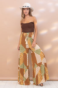 Print Tiered Tassel Tie Pants