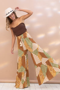 Print Tiered Tassel Tie Pants