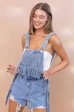 Load image into Gallery viewer, Fringe Studded Denim Overalls