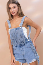 Load image into Gallery viewer, Fringe Studded Denim Overalls