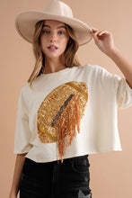 Load image into Gallery viewer, Football Fringe Graphic Top