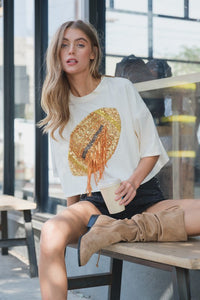 Football Fringe Graphic Top