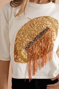 Football Fringe Graphic Top