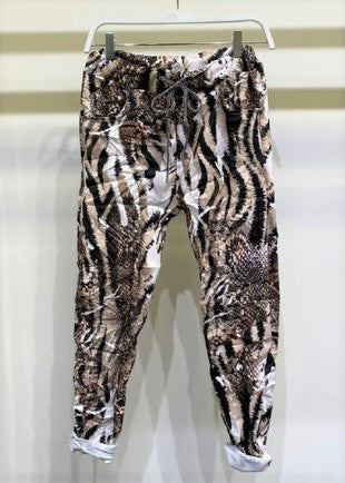 Mixed Animal Print Joggers