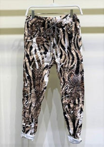 Mixed Animal Print Joggers