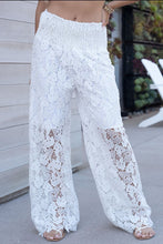 Load image into Gallery viewer, Leaf Mesh Lace Smocked High Waist Pant