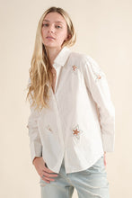 Load image into Gallery viewer, Angela Cotton Poplin Cut Out Star Studded Shirt