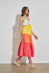 Patty Color Slit Maxi Dress