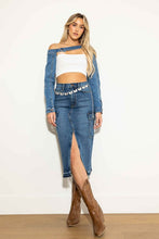 Load image into Gallery viewer, Jay Slit Cargo Denim Skirt