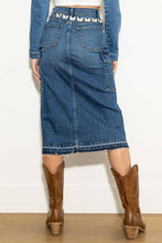 Load image into Gallery viewer, Jay Slit Cargo Denim Skirt