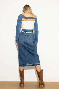 Jay Slit Cargo Denim Skirt