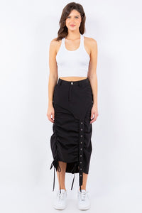 Nivette Side Shirring Ruched Nylon Skirts