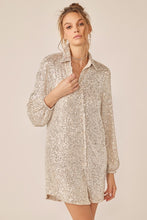 Load image into Gallery viewer, Donna Sequin Mini Shirt Dress