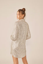 Load image into Gallery viewer, Donna Sequin Mini Shirt Dress