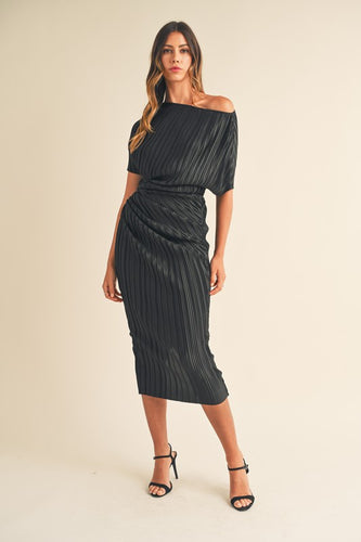 Loren Pleated Midi Dress