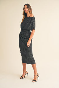 Loren Pleated Midi Dress