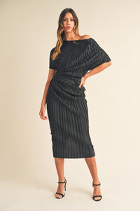 Loren Pleated Midi Dress