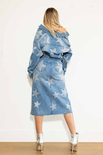 Load image into Gallery viewer, Rachel Star Born Rhinestone Denim Skirt