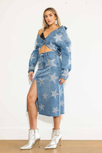 Load image into Gallery viewer, Rachel Star Born Rhinestone Denim Skirt