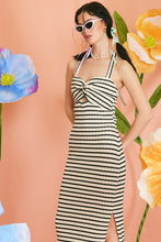 Load image into Gallery viewer, Livia Striped Knit Halter Dress