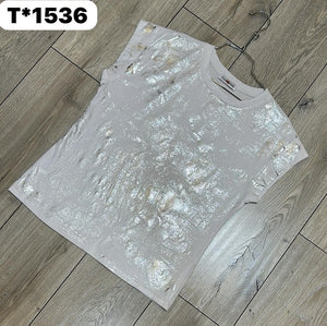 Mia Metallic Splash Detail Top