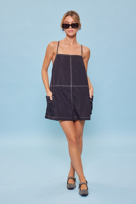 Almaris Open Back Overall Romper