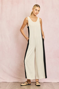 Olivia Linen Contrast Side Jumpsuit