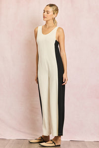 Olivia Linen Contrast Side Jumpsuit