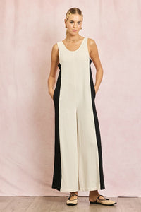 Olivia Linen Contrast Side Jumpsuit