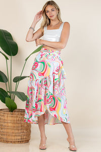 Cristel Wrap Belted Skirt