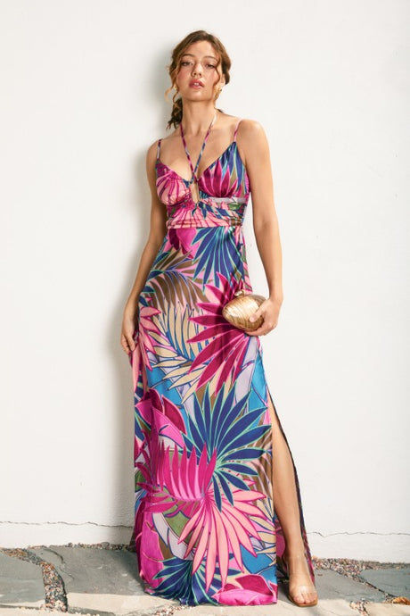 Ava Finesse Halter Sweetheart Midi Dress