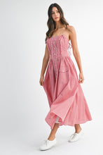 Load image into Gallery viewer, Gingham Plaid Ruffle Placket Midi Dress