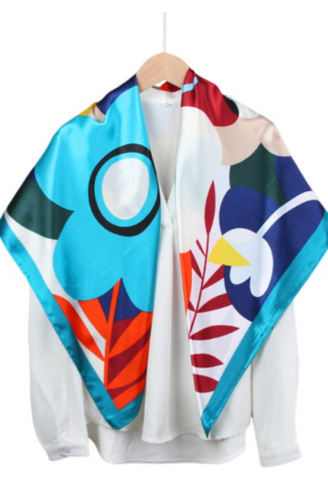 Floral Print Square Shawl Scarf