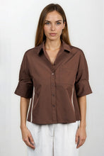 Load image into Gallery viewer, Selena Boxy Half Sleeve Button Up Blouse