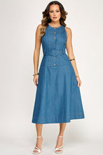 Load image into Gallery viewer, Josie Denim Midi Dress