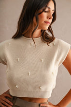Load image into Gallery viewer, Mock Neck Pearl Embellished Sweater