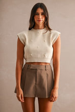 Load image into Gallery viewer, Mock Neck Pearl Embellished Sweater