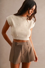 Load image into Gallery viewer, Mock Neck Pearl Embellished Sweater