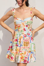 Load image into Gallery viewer, Summer Picnic Corset Tie Mini Dress