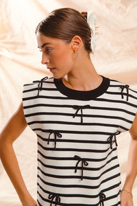 Ilia Bow Detail Striped Top