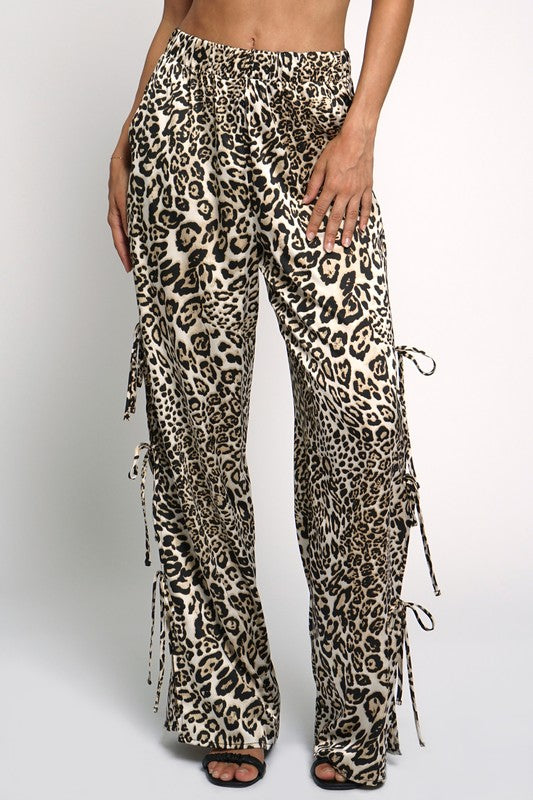 Milo Leopard Open Side Tie Pants